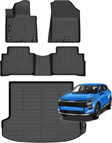 Vista 13 de Juego completo de tapetes de auto para todo tipo de clima, revestimiento automotriz para piso y maletero