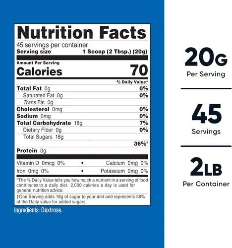 Vista 2 de Nutricost Polvo de dextrosa de 2 libras, sin OMG, sin gluten