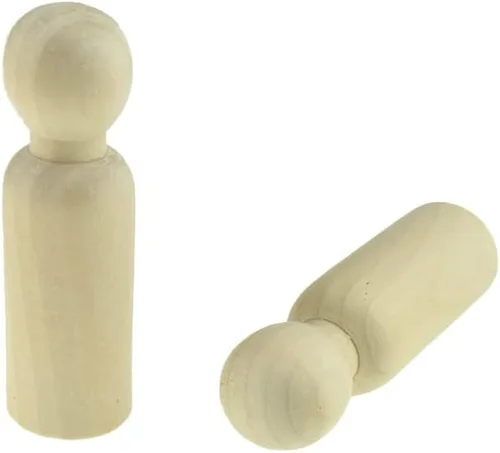 Vista 10 de HAHIYO 1.4 pulgadas, 25 unidades de muñecas de madera con forma de papá, muñecas de madera sin terminar, figuras de madera, cuerpos de muñeca