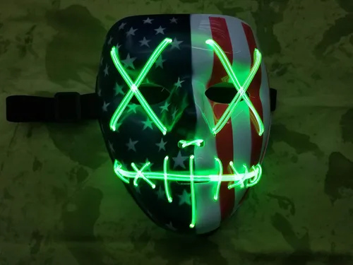 Vista 3 de Trippy Lights Máscara de purga LED para adultos y niños, máscara de estilo clásico para Halloween, disfraces y fiestas