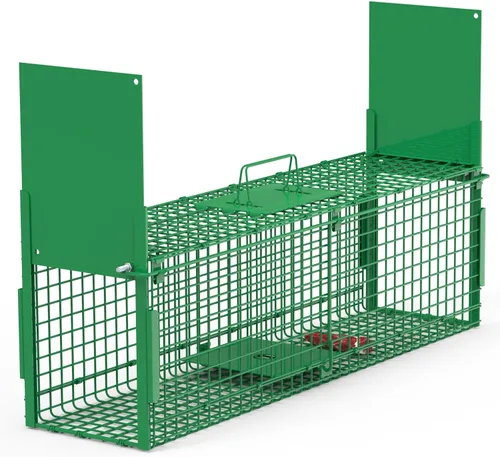 Vista 10 de 26in Single Door Humane Live Animal Trap Cage for Small Cats Rabbits