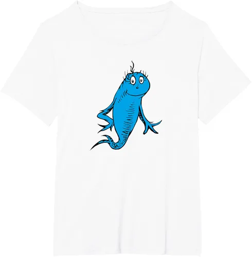 Vista 90 de Dr. Seuss Blue Fish Character - Camiseta con licencia oficial Negro