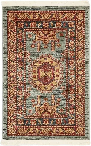 Vista 11 de Unique Loom Sahand Collection - Alfombra de área (2' 2" x 3' 1", rectangular, azul claro/marrón claro)