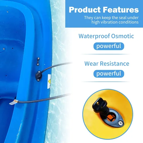 Vista 3 de Kit de tapones de drenaje de kayak, tapones de rosca para kayak, canoa, barco con tornillos, herrajes
