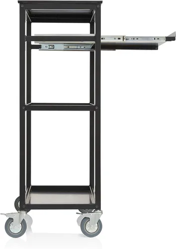 Vista 6 de Guidecraft Carrito de computadora portátil con ruedas para trabajos pesados A/V: Carrito de almacenamiento multiusos, muebles de oficina
