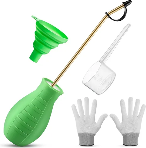 Vista 12 de Espolvoreador de Polvo de Tierra de Diatomeas, Aplicador Dispensador de Polvo para Jardín de 8 Onzas con Tubo de Metal Largo, Rociador de Pera