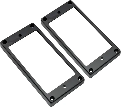 Vista 3 de Musiclily Pro Anillos de montaje para pastillas Humbucker de fondo plano de plástico, juego de bastidor de puente y mástil para guitarra eléctrica