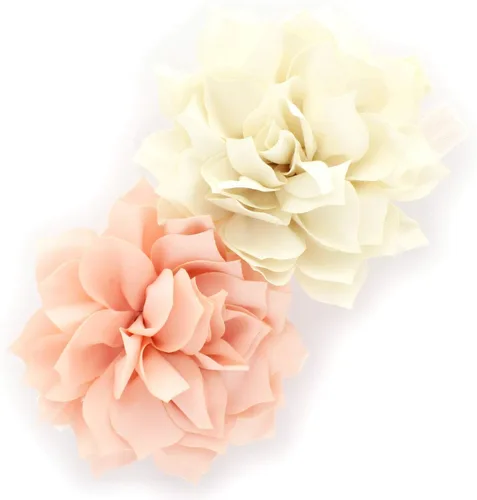Vista 10 de Diademas de flores de pétalos para bebés y niñas, par elástico para niños pequeños
