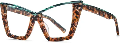 Vista 21 de HEPIDEM Gafas de acetato multicolor degradadas con marco para mujer, gafas grandes grandes 2023