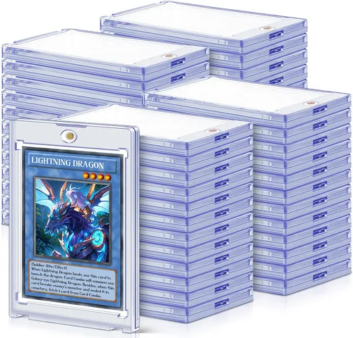 Vista 7 de Portatarjetas magnéticos de 5 unidades para tarjetas intercambiables, fundas rígidas de 35 pt que se ajustan a tarjetas MTG, tarjetas estándar