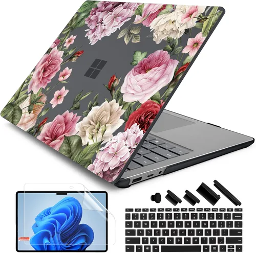 Vista 13 de Batianda Aurora - Funda prémium para laptop Microsoft Surface 5 4 3 de 15 pulgadas con reposamanos de metal, carcasa rígida de plástico