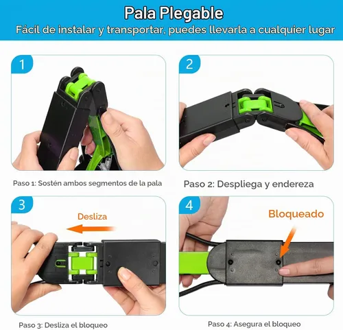 Vista 6 de UPSKY Recogedor de excrementos de 23.6 pulgadas para perros grandes y pequeños, pala plegable para excrementos de perro, resorte resistente
