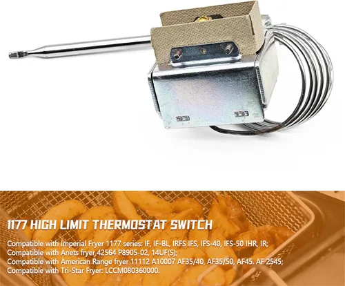 Vista 2 de Interruptor de freidora de límite alto 1177 LCCM200300000 para termostato de freidora 3/8 pulgadas Mpt Stuff Box High Limit 450°F, reemplazo