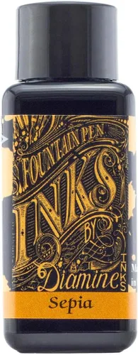 Vista 3 de Tinta embotellada para pluma estilográfica Diamine, 30 ml - Ámbar