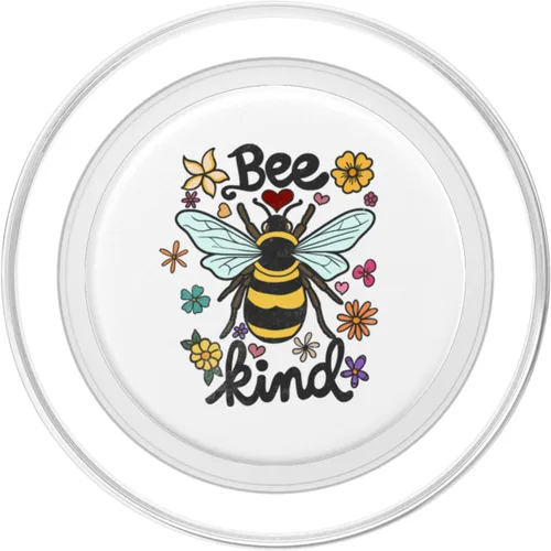 Vista 2 de Cool Bee Kind Flower Funny Bumble Bee Women Girls PopSockets MagSafe PopGrip for iPhone