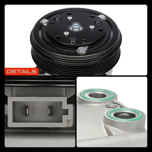 Vista 9 de A-Premium Compresor de aire acondicionado con embrague compatible con Ford F-150 2002-2003, F-250 F-350 F-450 F-550 Super Duty, 4.6L 5.4L 6.8L