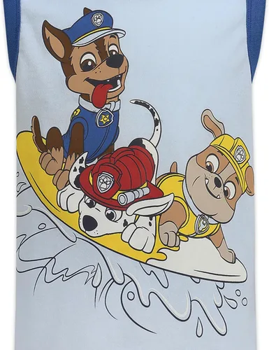 Vista 7 de Paw Patrol Nickelodeon Marshall, Rubble and Chase, paquete de 2 camisetas sin mangas para niños pequeños y pequeños, gris/blanco