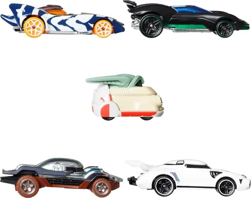 Vista 5 de Paquete de 5 autos de personajes de Hot Wheels Star Wars The Mandalorian