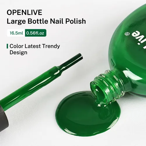 Vista 7 de OpenLive 16.5ml Esmalte de uñas verde oscuro de gran volumen de secado rápido, brillo duradero, para uñas de dedos y dedos de los pies, arte de uñas