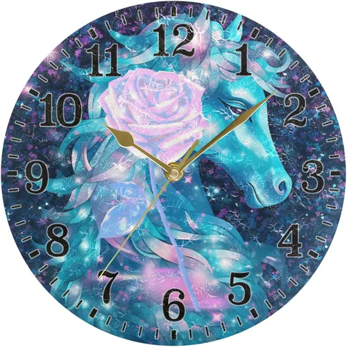 Vista 56 de JUNZAN Reloj de bañera con vino romántico espumoso y velas, reloj de pared silencioso de 10 pulgadas, pequeño reloj redondo, decoración de cocina