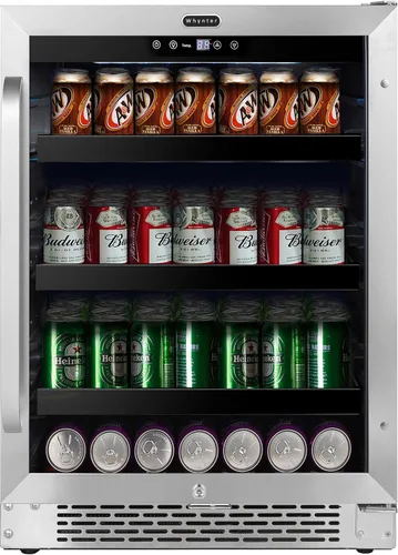 Vista 10 de Whynter BBR-638SB Refrigerador y enfriador de bebidas integrado debajo del mostrador de 12 pulgadas, refrigerador con puerta de vidrio, 2.0 pies