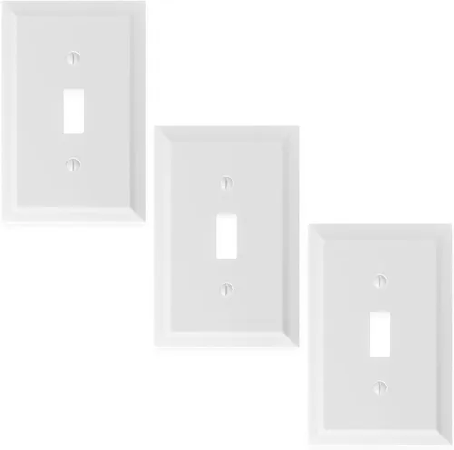 Vista 16 de Questech Cubiertas de tomacorrientes, placas de pared dúplex individuales, placas de interruptor de 1 banda, tamaño estándar, cubiertas de toma