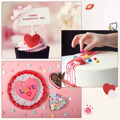 Vista 5 de 6 moldes de silicona para el día de San Valentín para chocolate, fondant, labios, corazón, rosa, flor, amor, corona, dulces, pasteles, cupcakes