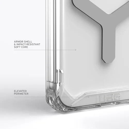 Vista 3 de URBAN ARMOR GEAR UAG - Funda compatible con iPhone 15 Pro de 6.1 pulgadas, imán integrado Plyo Ice/Silver compatible con carga MagSafe, resistente