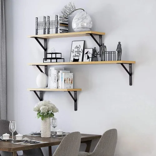 Vista 7 de Soportes de estante de 6 pulgadas, paquete de 6 soportes en L resistentes para estantes, soportes de metal triangulares de 90 grados para estantes