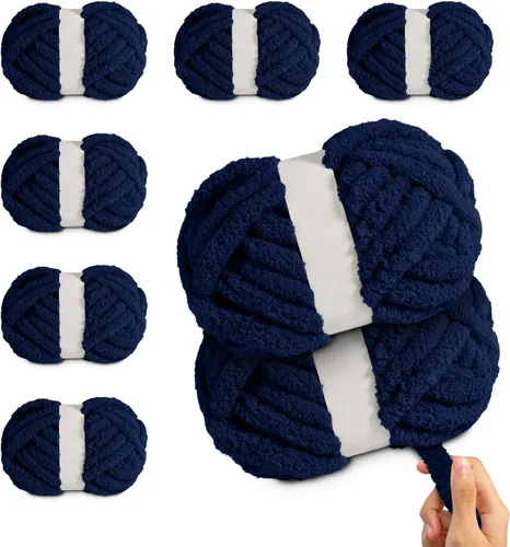 Vista 29 de Hilo voluminoso de terciopelo súper suave, azul ártico, 2.2 libras, 36 yardas Tejer a mano, Tejido de punto, Para manta, Almohadas, Bolso, Manta