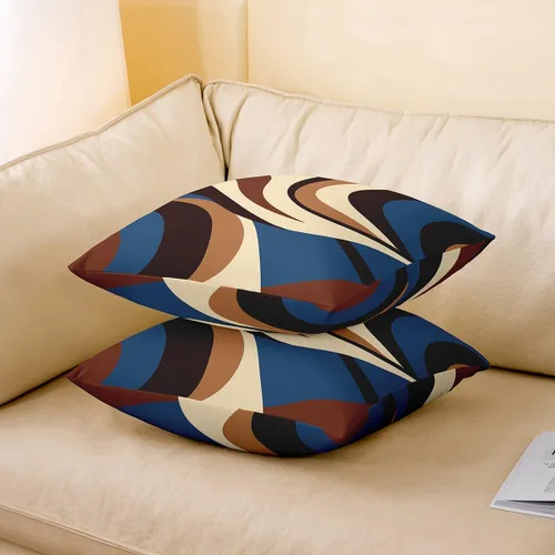 Vista 173 de Juego de 2 fundas de almohada abstractas de 16 x 16 pulgadas para niños, niñas, adolescentes, decoración de dormitorio, moderna a rayas, decoración