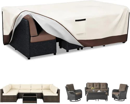 Vista 16 de Juego de 3 piezas de fundas para sillas de patio Adirondack, funda de muebles de patio impermeable de 600D resistente, incluye 2 fundas para sillas