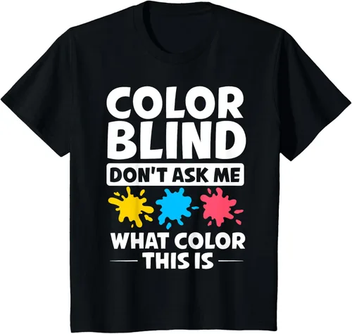 Vista 26 de Color Blind Camiseta Test Funny Glasses Visions, Negro