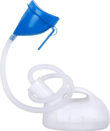 Vista 8 de Jarra reutilizable para orina masculina de 47.2 pulgadas de largo tubo con tapa, portátil grueso para hombre, 67.6 fl oz, para hospital, campamento