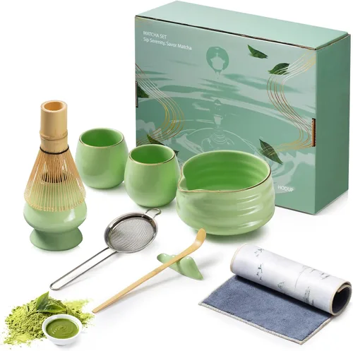 Vista 8 de Kit de matcha ceremonial, persecución de bambú, juego de tazón de té japonés, batidor y tazón de matcha, inicio de ceremonia de té, regalos