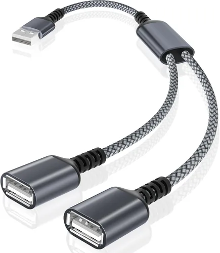 Vista 8 de Basesailor Divisor USB 1 en 2 Salida 1 FT, un adaptador macho a doble 1 in 2 out (negro)