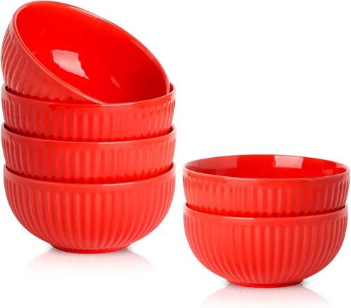 Vista 16 de HASENSE Juego de 3 cuencos pequeños de mezcla, cuencos de porcelana acanalados negros de 1.5/1/0.5 cuartos de galón para cocina, cocción, horneado