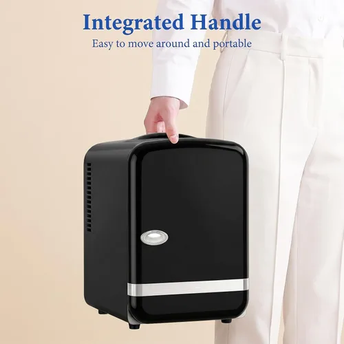 Vista 6 de Kismile 4L Mini refrigerador 6 latas de bebidas refrigerador para la Negro