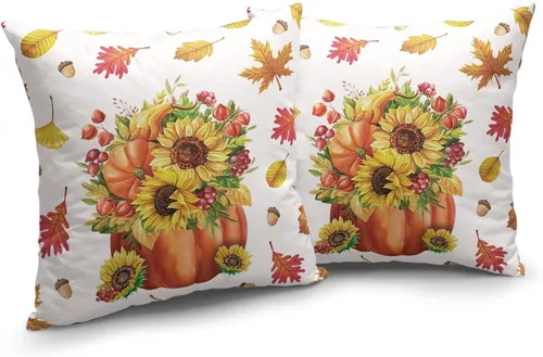 Vista 141 de Juego de 2 fundas de almohada de 16 x 16 pulgadas, diseño patriótico de bandera estadounidense con estrellas para exteriores, estilo casa de campo