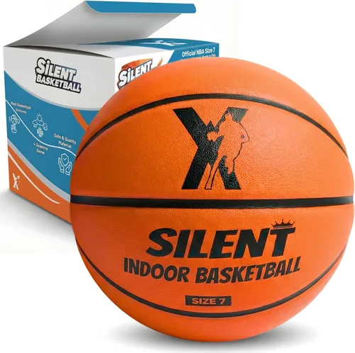 Vista 13 de YGA Silent Basketball Size 7 (29.5"): Grooved Airless Indoor Basketball with Upgraded 95% Bounce - Ultra Quiet Basketball for Dribbling Indoor