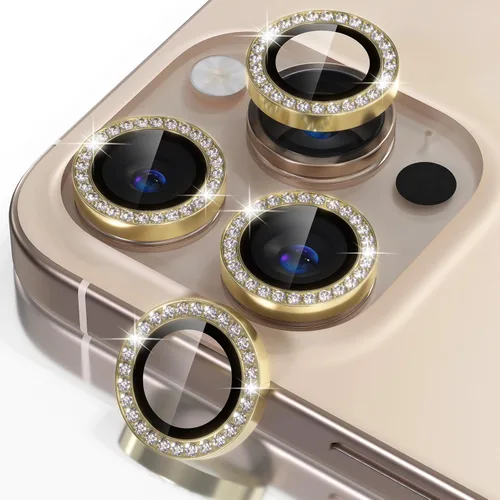 Vista 60 de Misea Compatible con iPhone 16 Pro/iPhone 16 Pro Max, protector de lente de cámara de vidrio templado Ultra-HD, protector de pantalla de anillo Negro