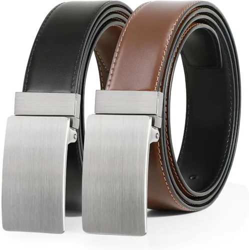 Vista 8 de Cinturones de vestir de cuero para hombre con hebilla reversible Cinturón de jeans casual