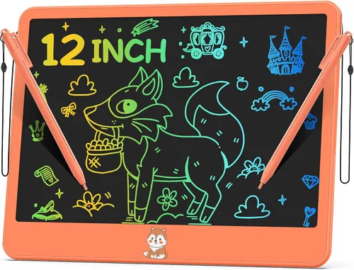 Vista 9 de Hockvill Tableta de escritura LCD de 12 pulgadas, juguetes para niños y niñas, almohadilla de dibujo para niños de 3, 4, 5, 6, 7 años, tablero