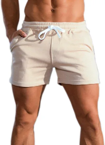 Vista 19 de Pantalones cortos de algodón de 5.5/7 pulgadas para hombre, pantalones cortos de entrenamiento de algodón con bolsillos