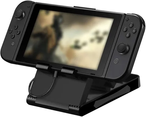 Vista 5 de Zopsc Soporte de juego plegable Consola de juegos para Switch Host Soporte ajustable para SwitchSwitch Lite Game Console NS Stand (negro)
