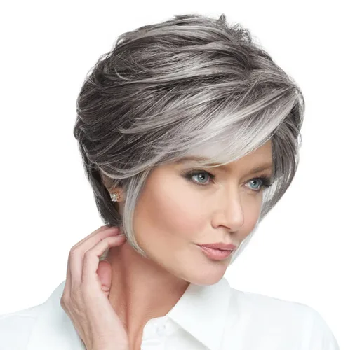 Vista 34 de Raquel Welch Go To Style - Peluca de pelo corto versátil y favorecedora de Hairuwear, gorra media, castaño iluminado por el sol RL10/12