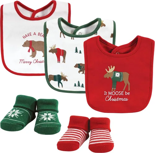 Vista 14 de Hudson Baby Conjunto de babero y calcetines unisex de algodón para bebé