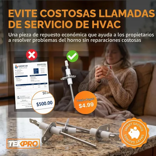 Vista 7 de TEKPRO Reemplazo mejorado OEM para sensor de llama de horno Goodman, compatible con B11726-06