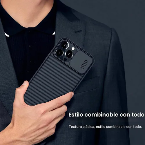 Vista 7 de Nillkin Funda para iPhone 13 Pro Max con cubierta deslizante para cámara [Protección mejorada de lentes] [PC rígido + bumper de TPU], funda
