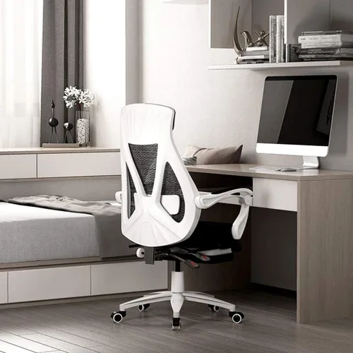 Vista 2 de Capacidad ergonómica de malla para computadora, reclinable, giratoria, ejecutiva, silla de escritorio de oficina, silla de tareas y soporte lumbar